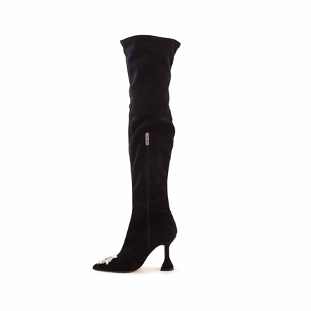 Rouge Kadin Siyah Strec Topuklu Çizme 924-18 Mocassini